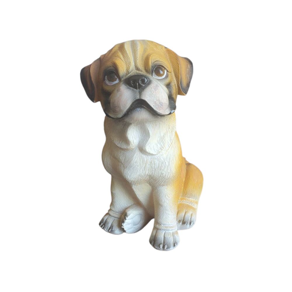 Charming Pug Puppy Statue – 6-Inch Hand-Painted Figurine